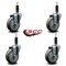 Service Caster 4'' Gray Poly Wheel Swivel 1'' Expanding Stem Caster Set, 4PK SCC-EX20S414-PPUB-1-4 - alternate 4
